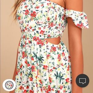 Off the shoulder print maxi dress